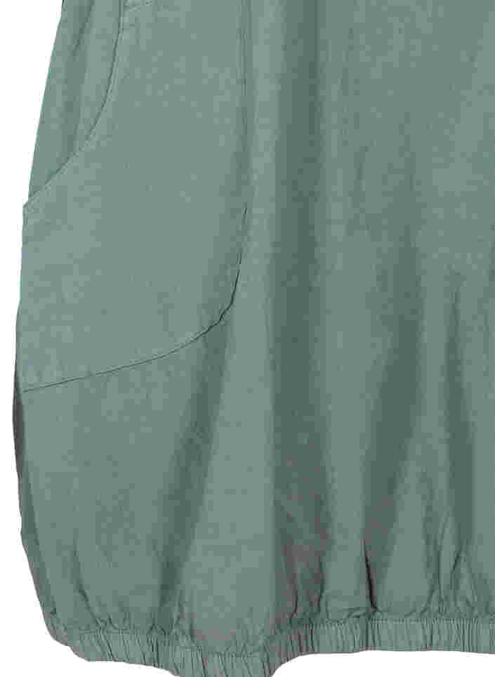 Ärmelloses Kleid aus Baumwolle, Balsam Green, Packshot image number 3