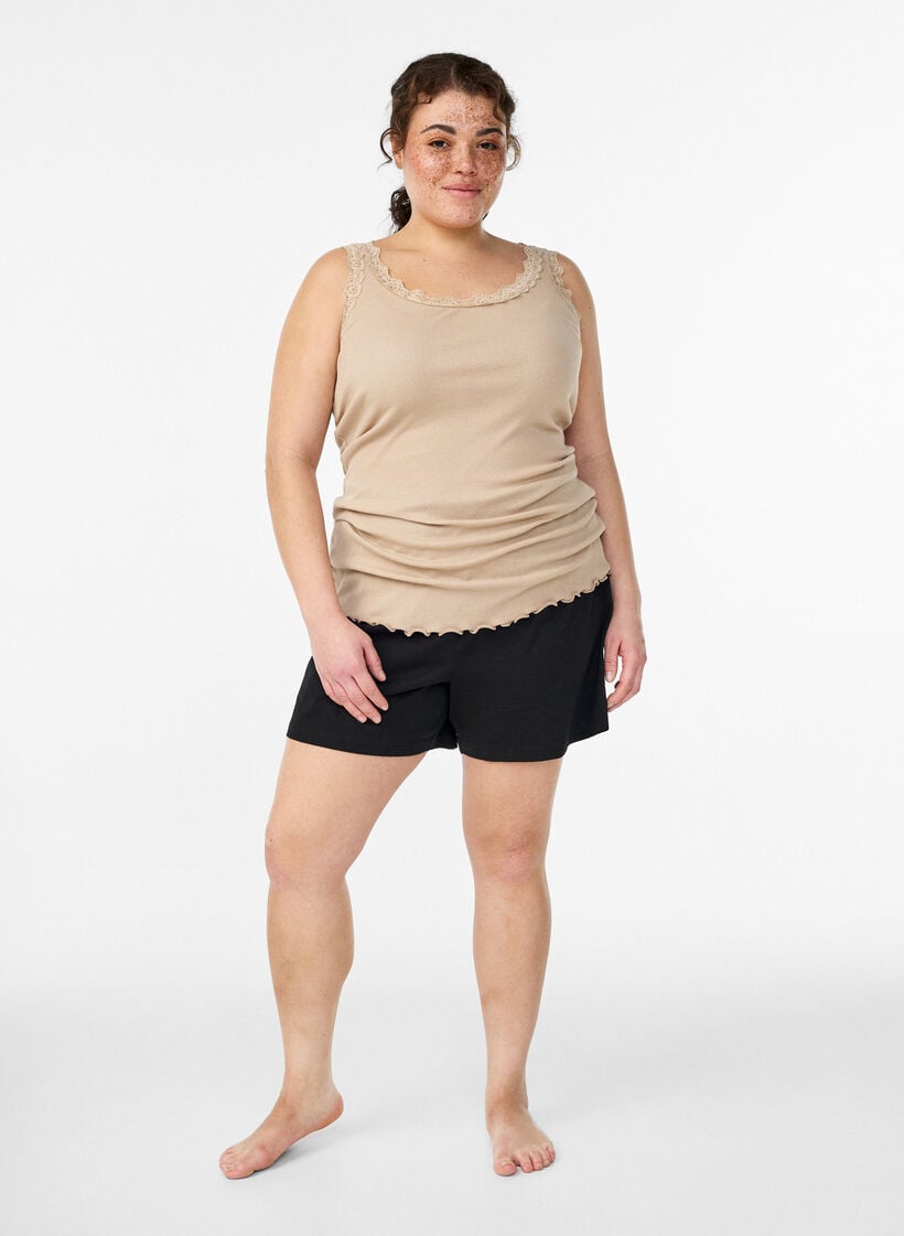 Spitzentop, Beige, Model image number 1