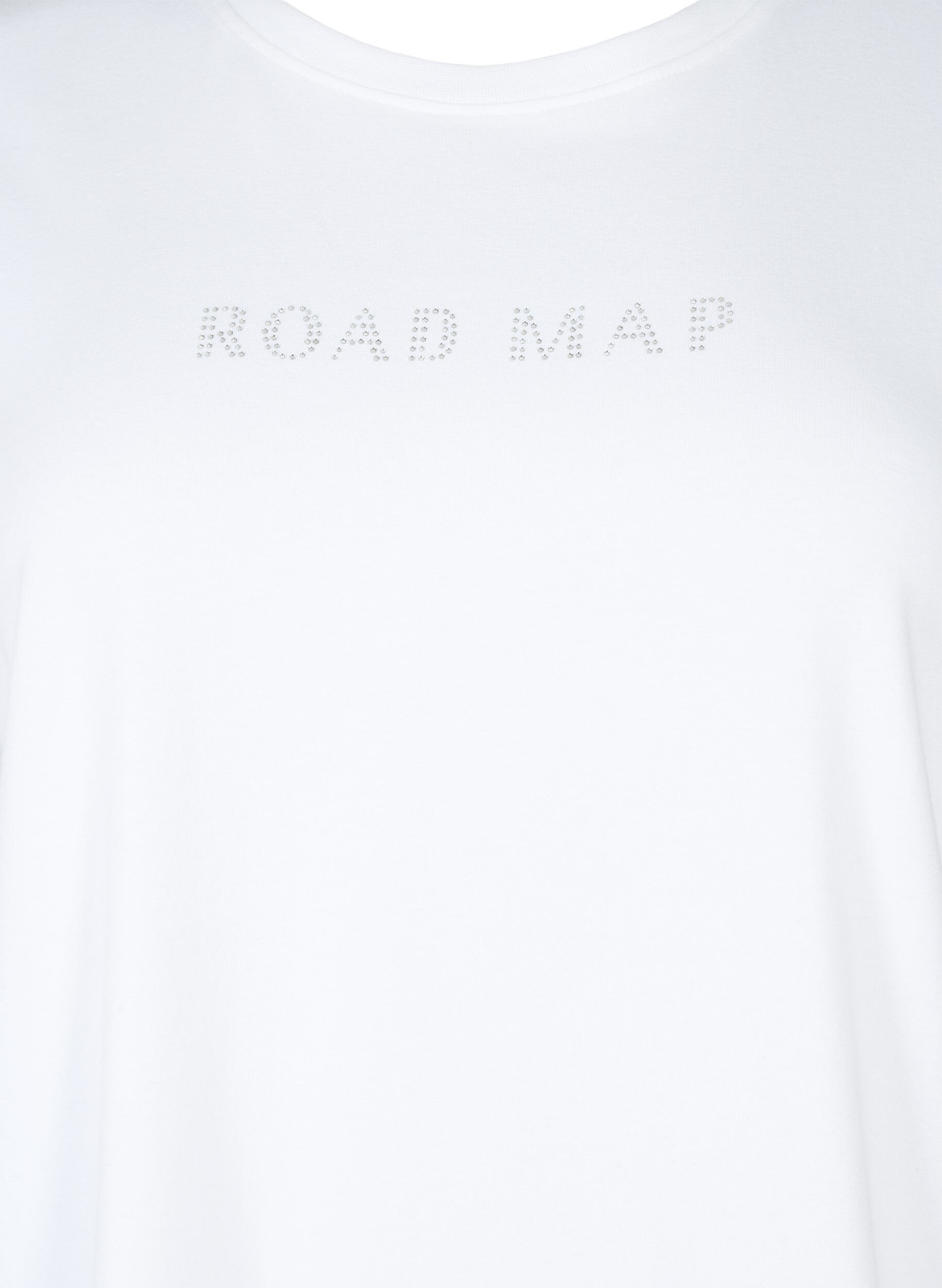 ZizziT-Shirt aus Bio-Baumwolle mit Schmucksteinen, White, Packshot image number 2