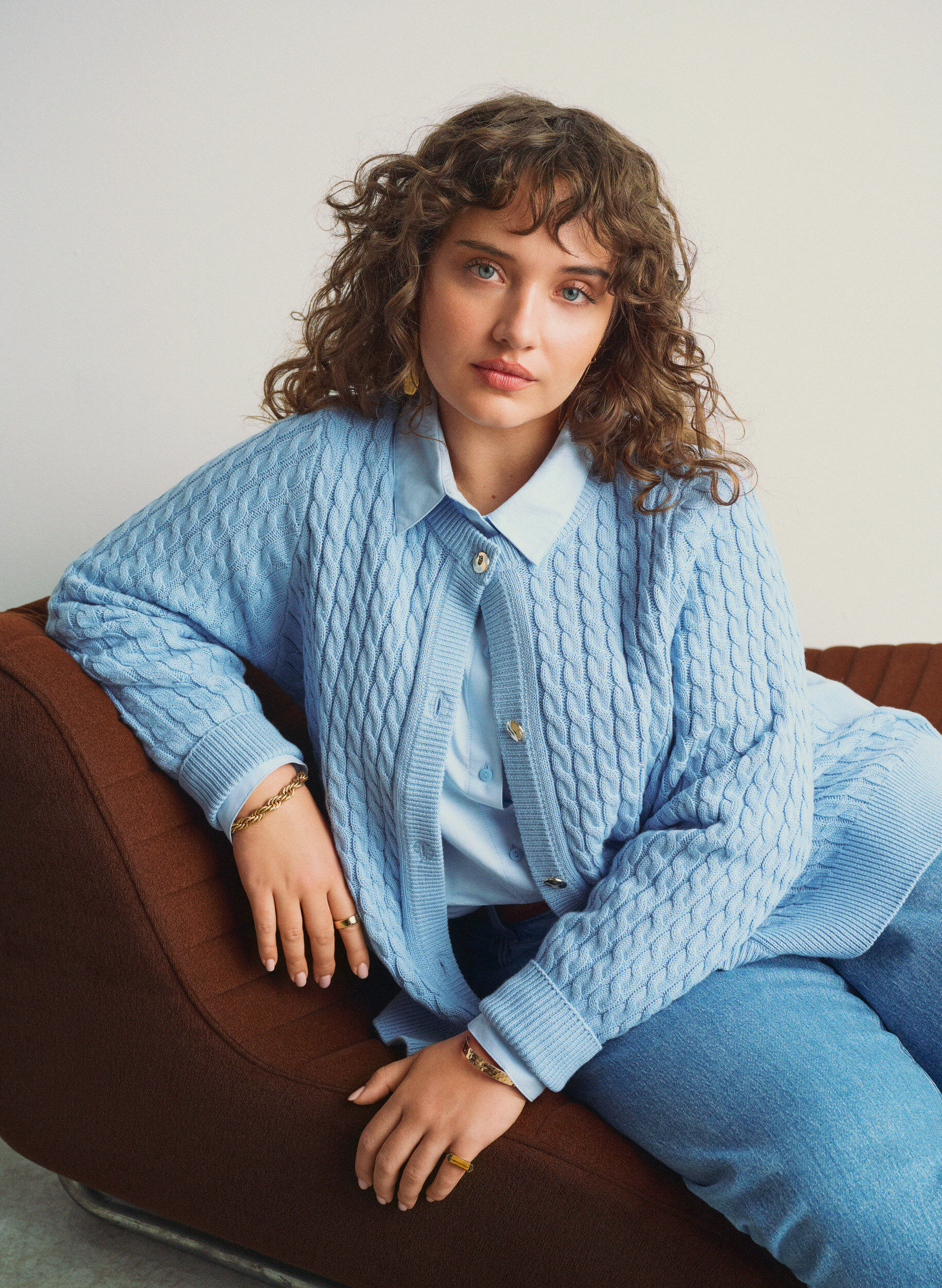 ZizziLang&auml;rmliges Baumwollhemd, Blau, Image image number 0