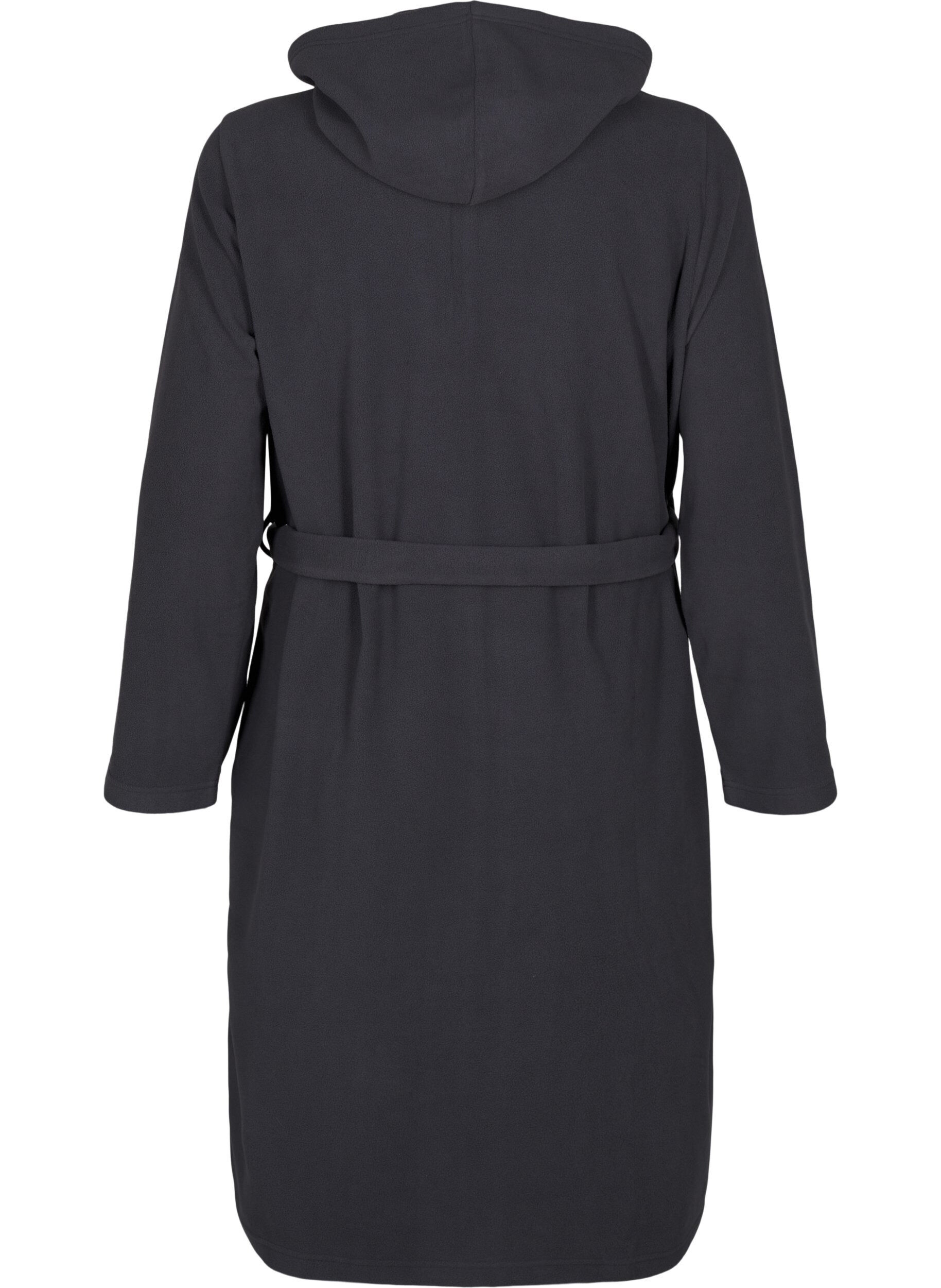 ZizziMorgenmantel mit Rei&szlig;verschluss und Kapuze, Grau, Packshot image number 1