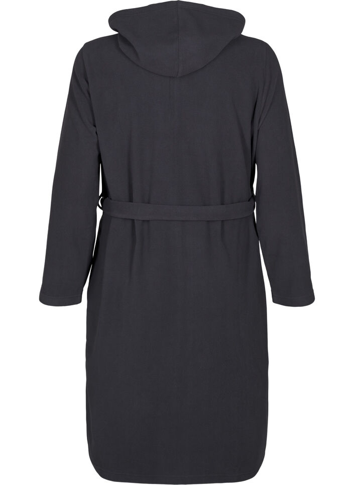 Morgenmantel mit Reißverschluss und Kapuze, Grau, Packshot image number 1