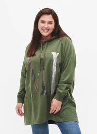 Übergroßes Sweatshirt aus Bio-Baumwolle, Thyme MIND, Model
