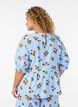 Bluse aus Baumwolle mit Tomaten-Print und Peplum, Blau, Model image number 2