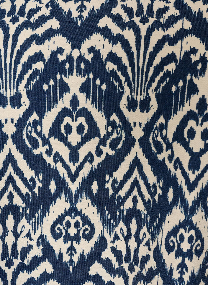 Gemusterte Bluse aus Viskose mit 3/4-&Auml;rmeln, Blau, Packshot image number 2
