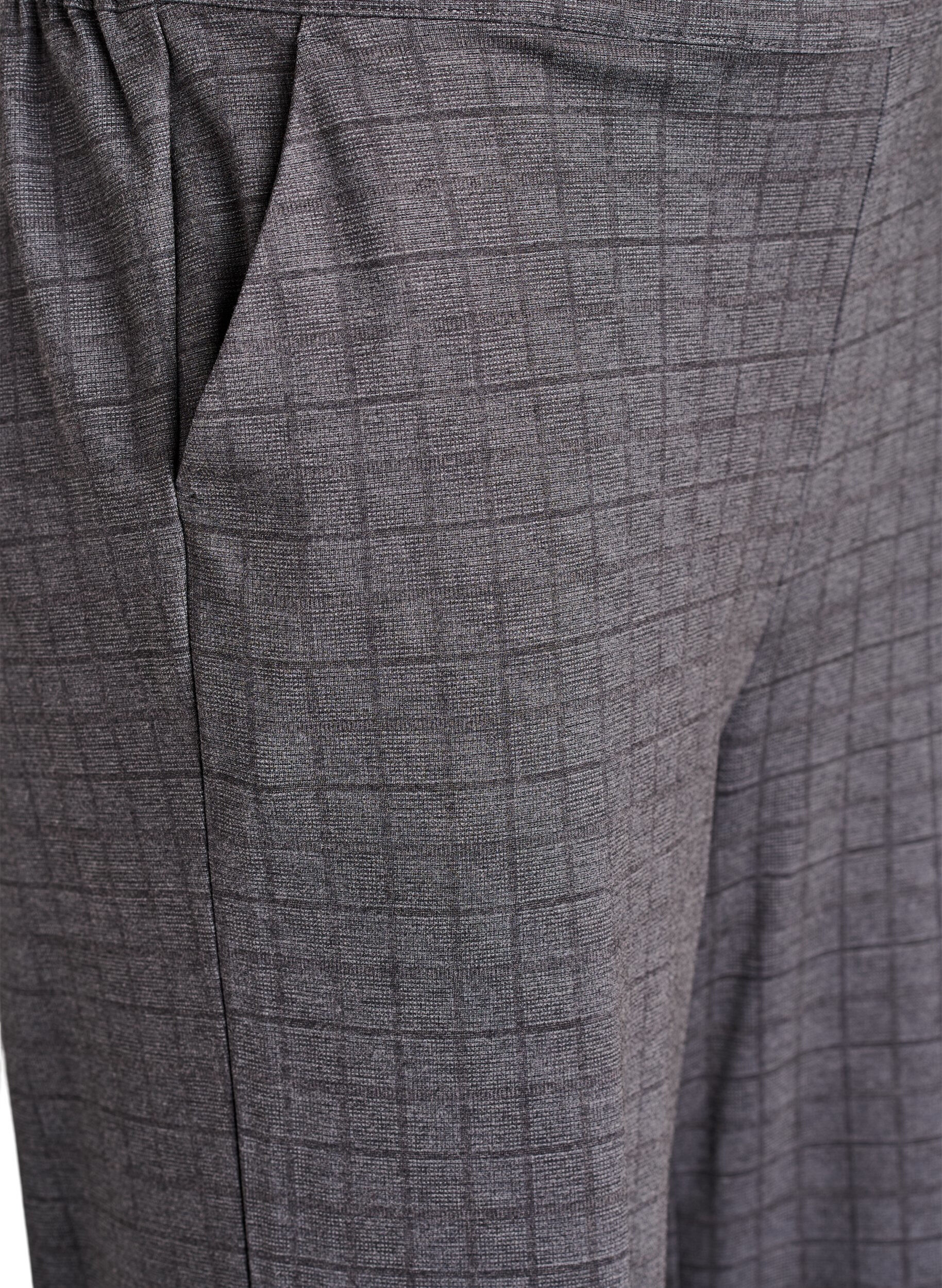 ZizziKarierte Hose mit weitem Bein, Grau, Packshot image number 2