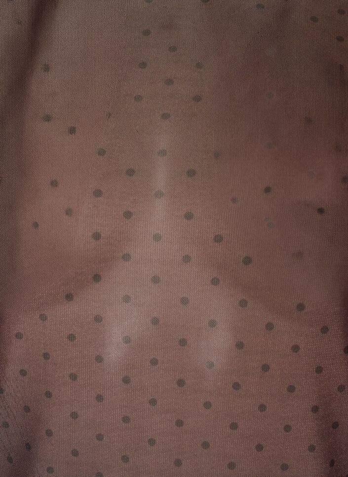 Bluse aus Mesh mit Print, Braun, Packshot image number 2