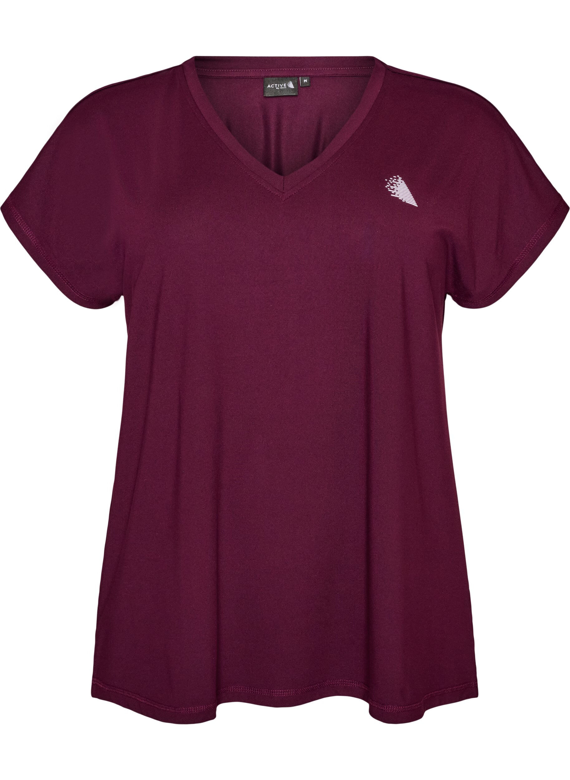 ZizziLockeres Trainings-T-Shirt mit V-Ausschnitt, Lila, Packshot image number 0