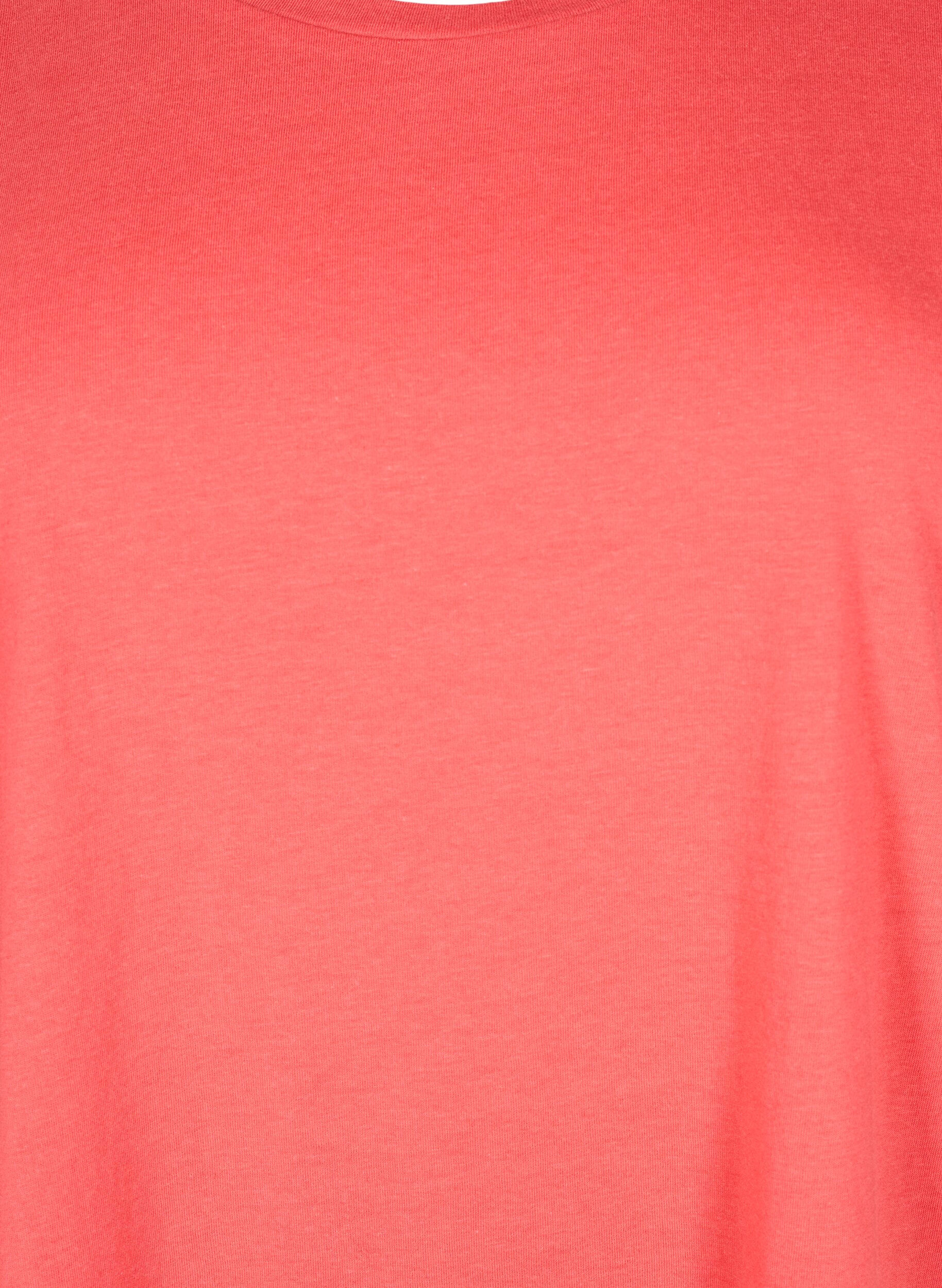 ZizziKurz&auml;rmliges T-Shirt aus einer Baumwollmischung, Rot, Packshot image number 2