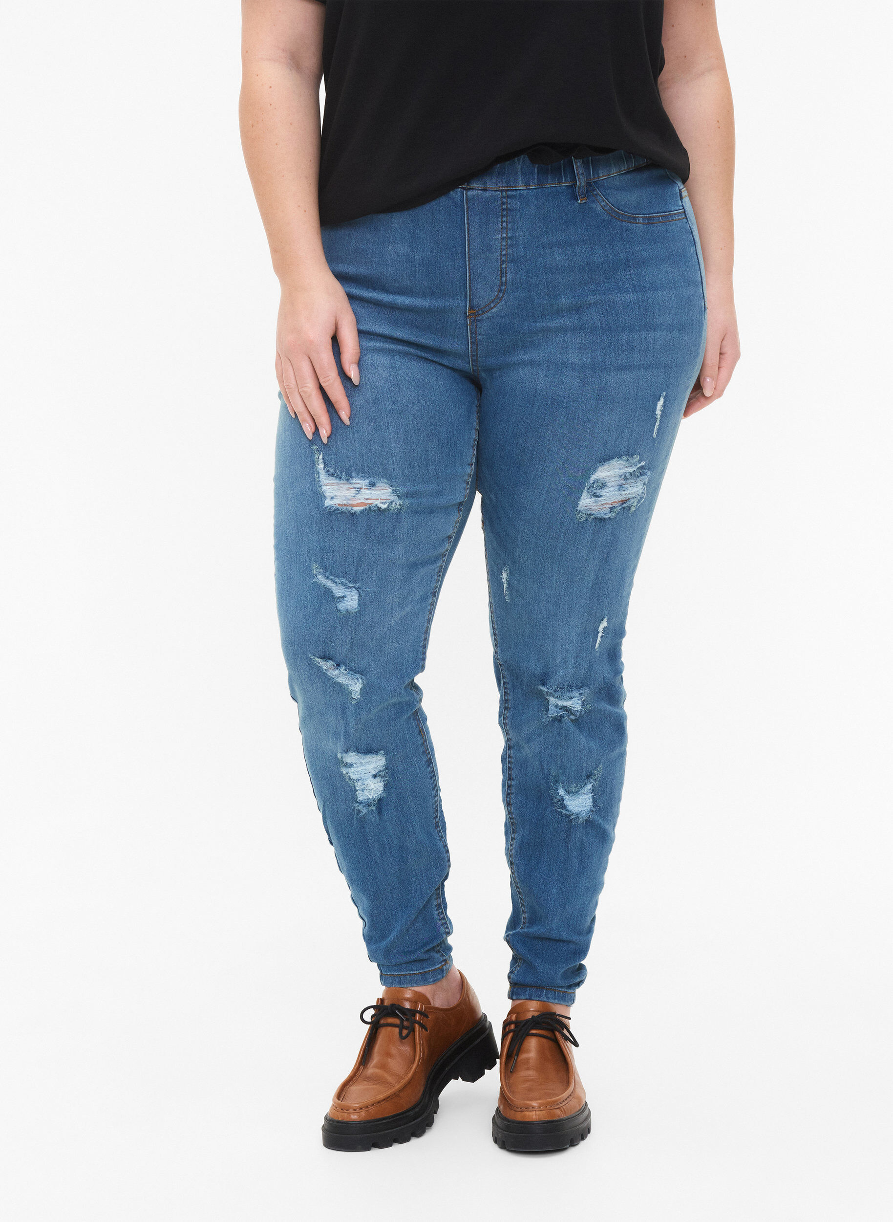ZizziJeggings mit Rissen, Blue denim, Model image number 2