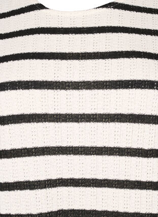 Kurzarmbluse mit kontrastierenden Streifen, Sand Black Stripe, Packshot image number 2