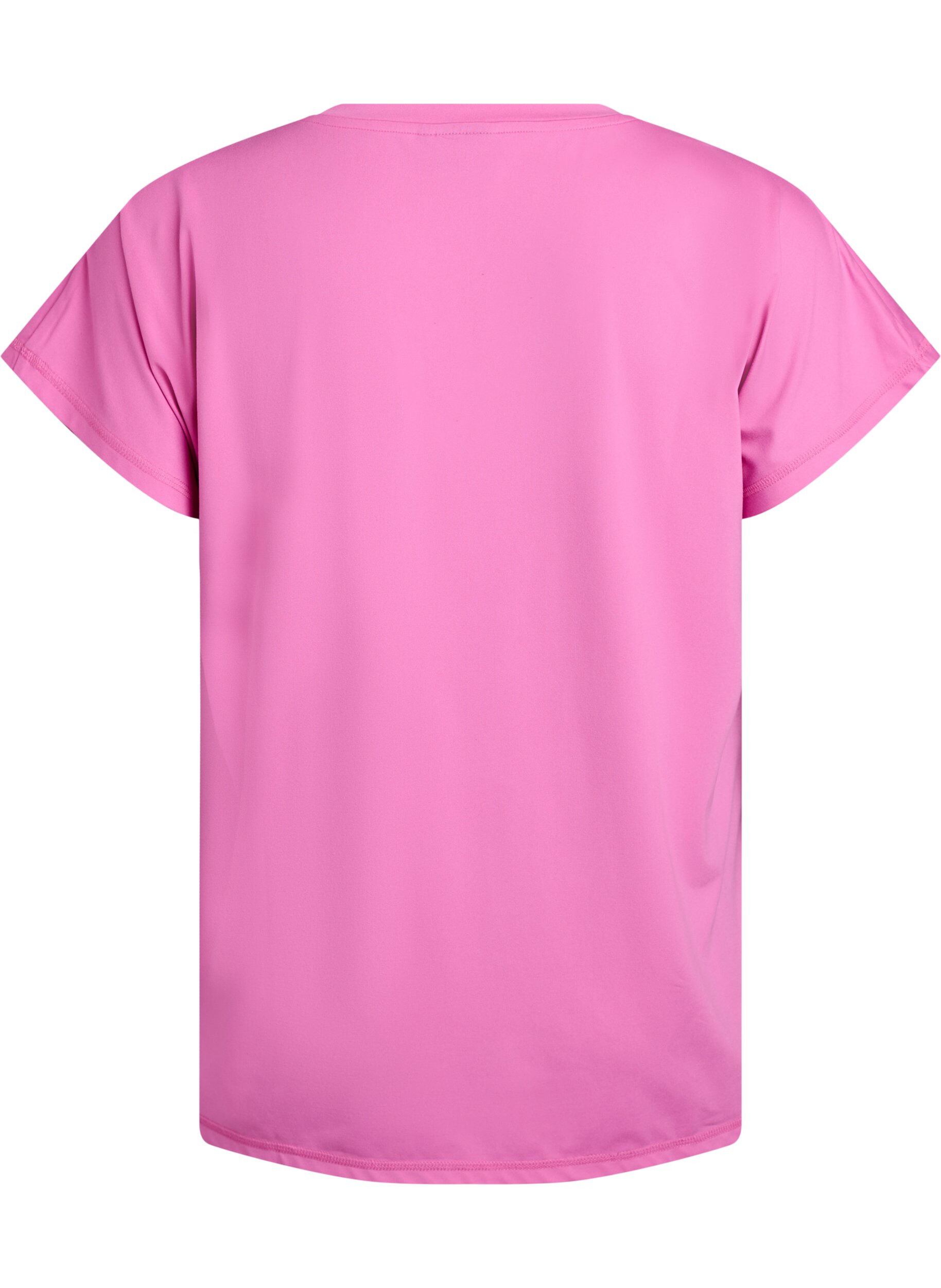 ZizziLockeres Trainingsshirt mit V-Ausschnitt, Pink, Packshot image number 1