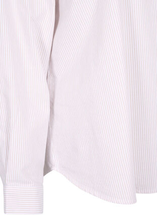 Langärmliges Baumwollhemd, White Taupe Stripe, Packshot image number 3