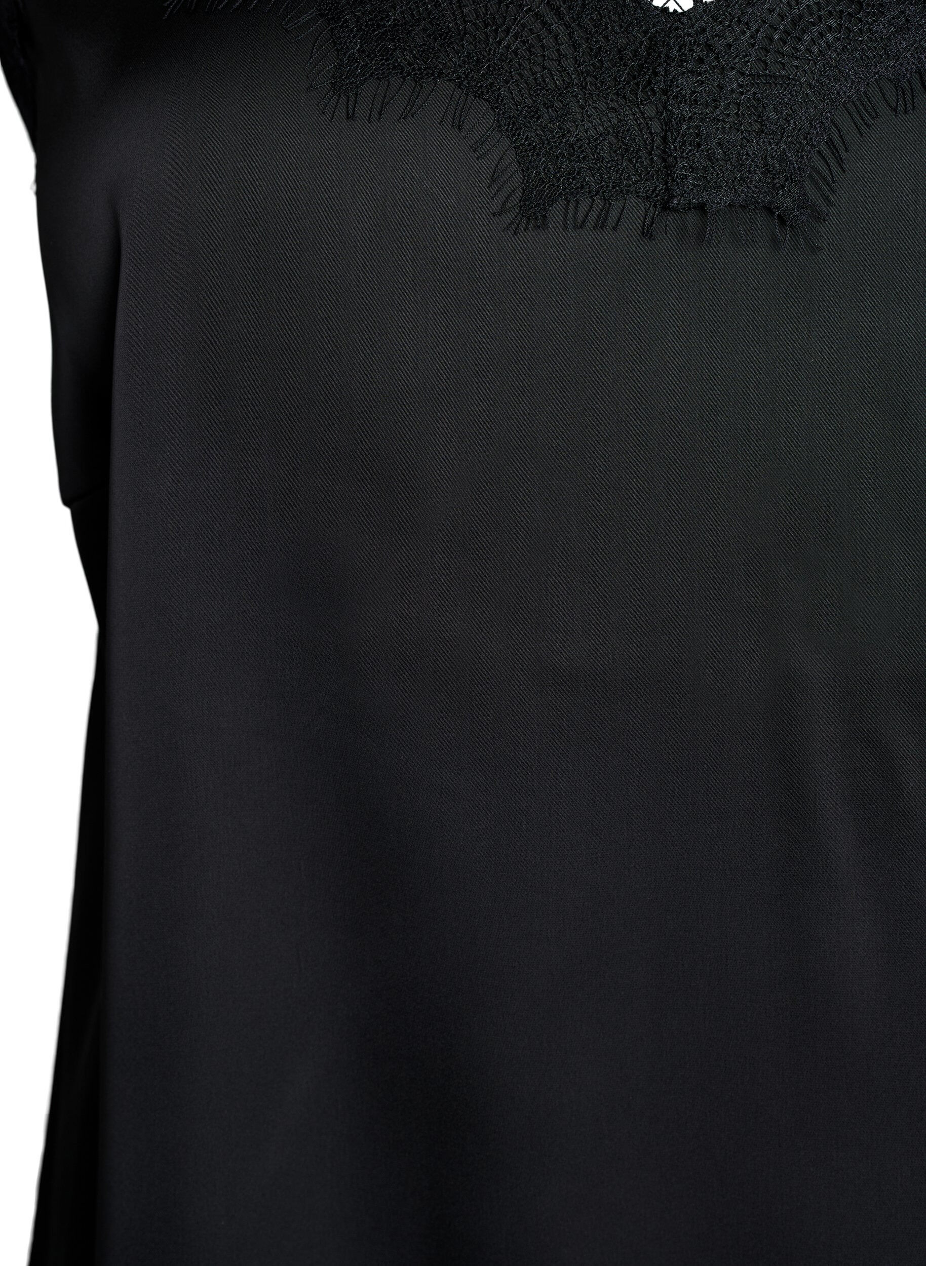 ZizziTr&auml;gertop aus Satin mit Spitze, Schwarz, Packshot image number 2
