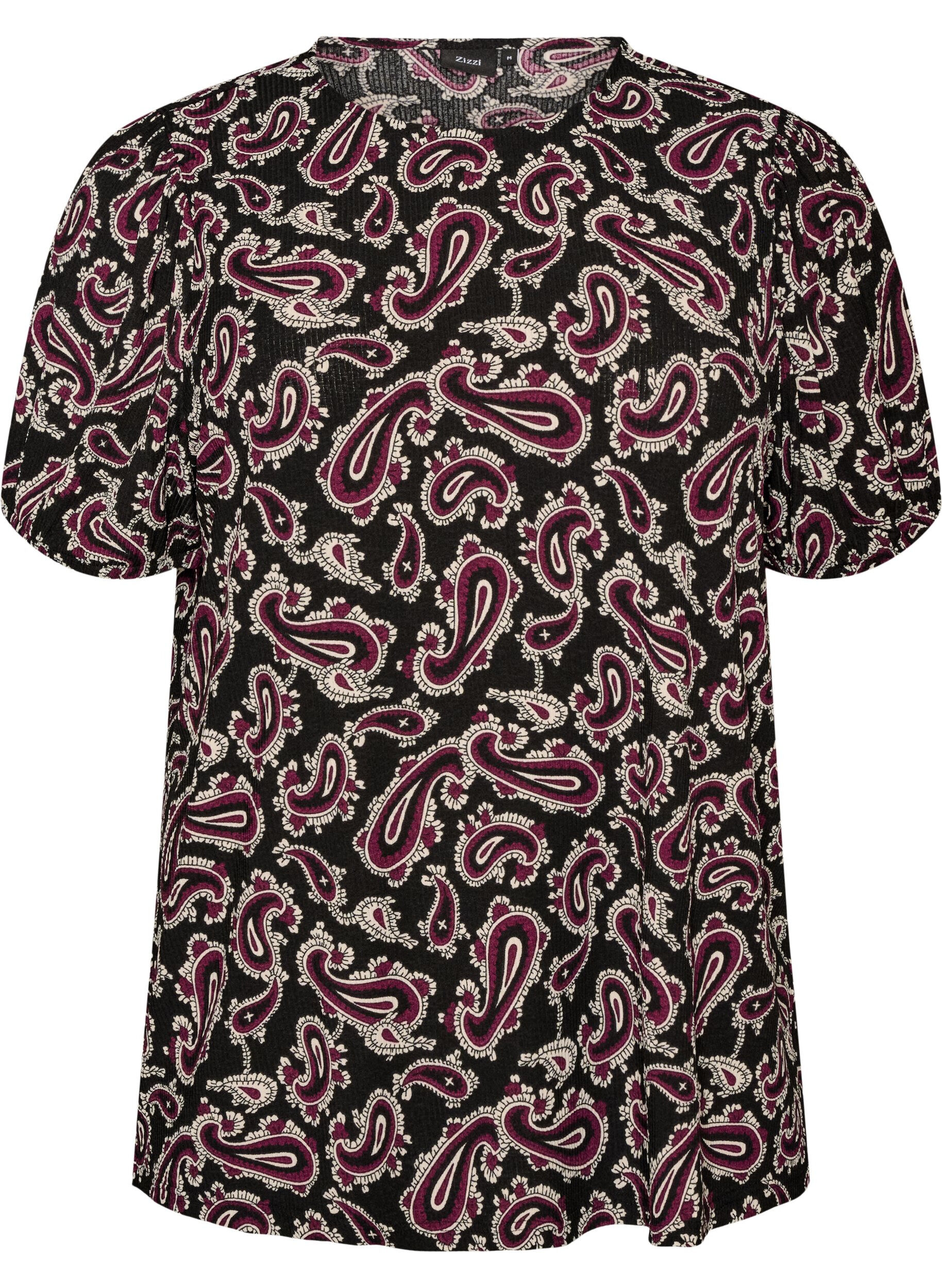 ZizziBluse mit langen &Auml;rmeln und Paisleymuster, Dunkles Bordeaux, Packshot image number 0