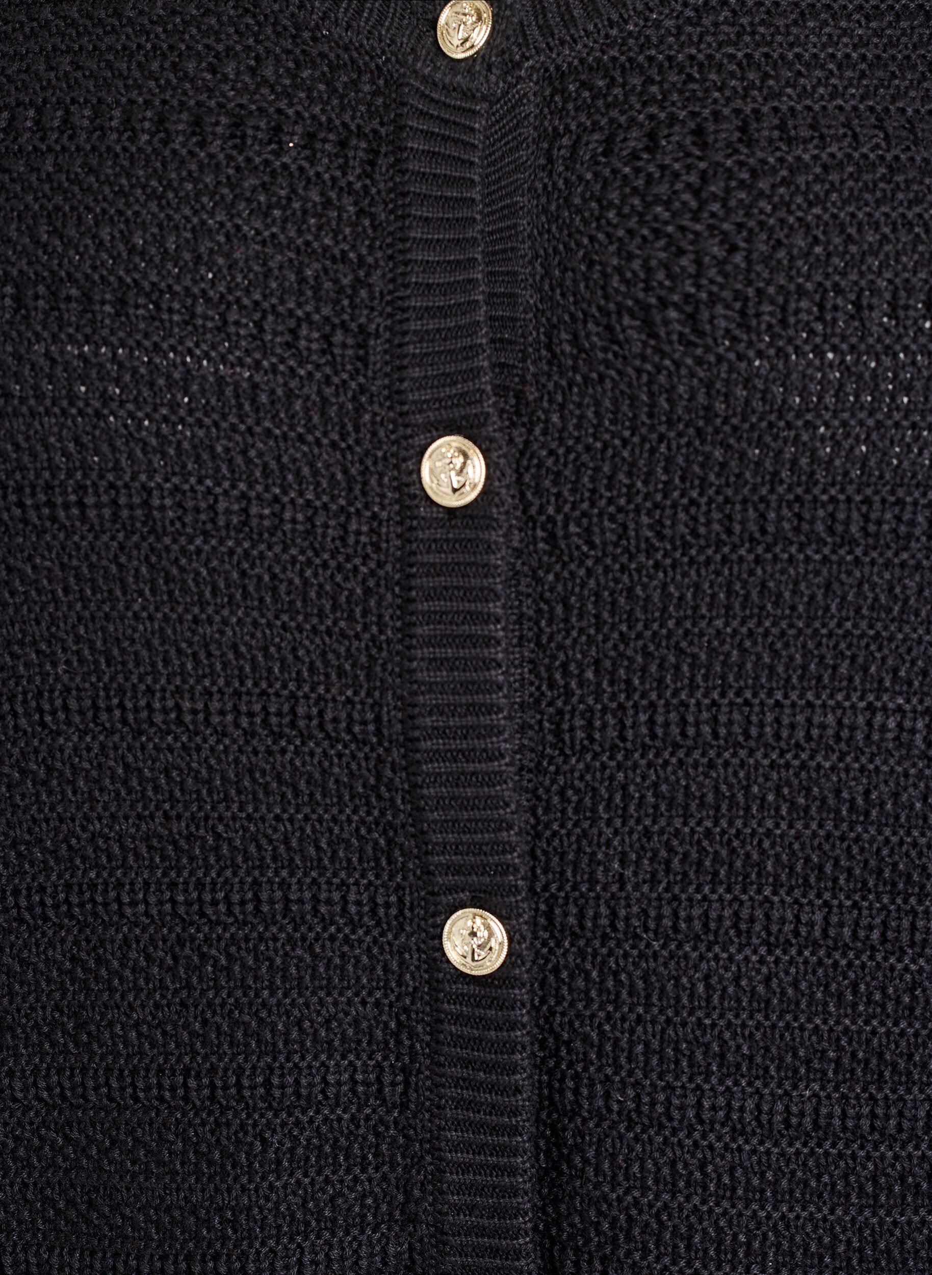 ZizziStrickjacke mit Strukturstrick und dekorativen Kn&ouml;pfen, Schwarz, Packshot image number 2
