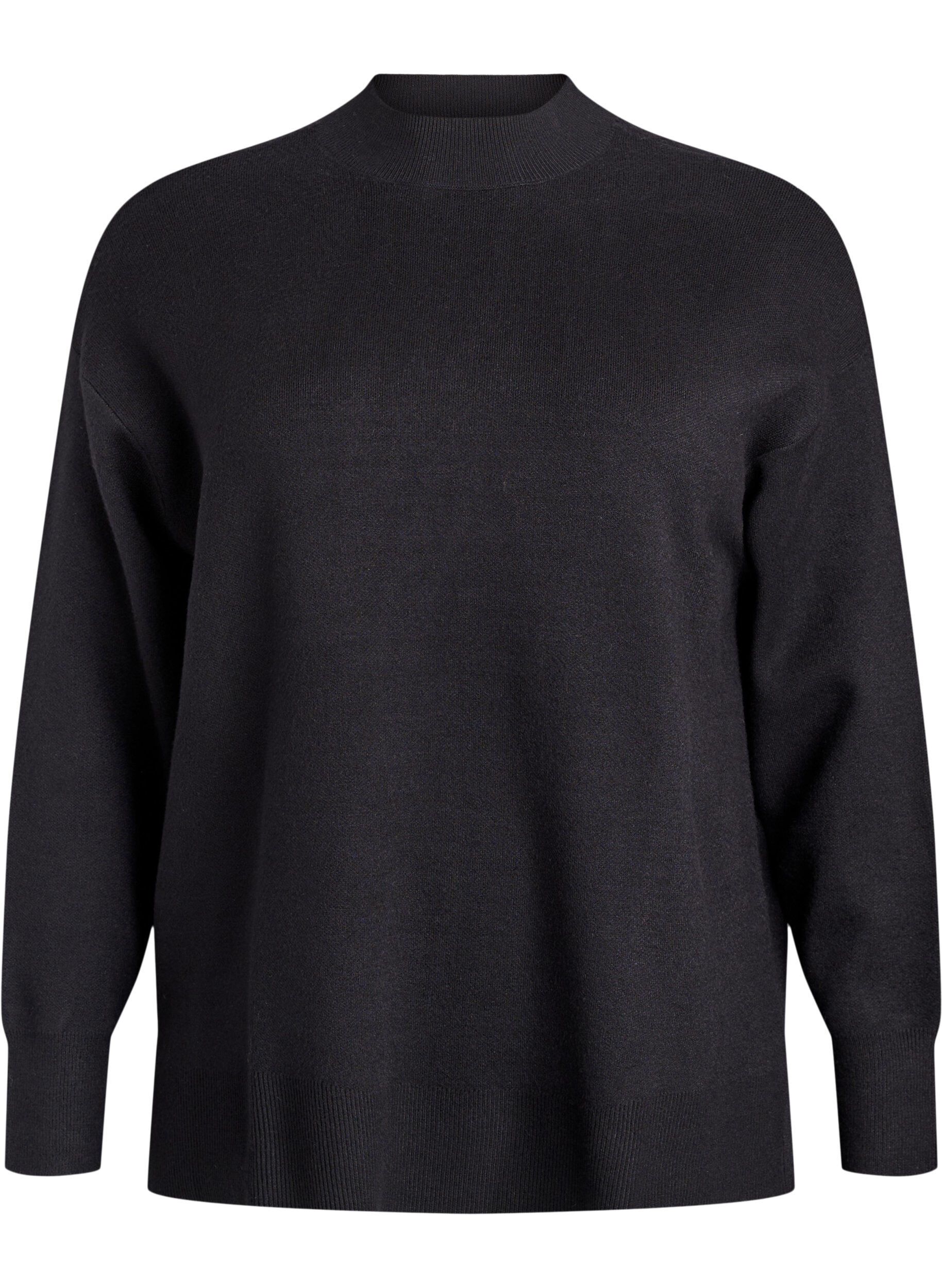 Strickbluse mit hohem Kragen