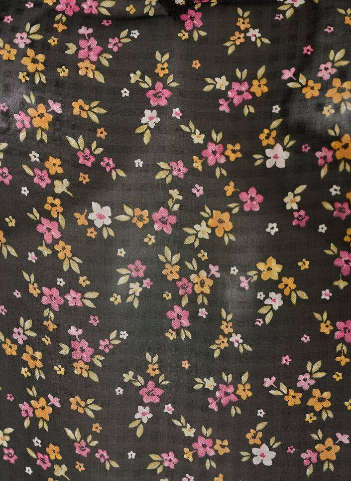 Gebl&uuml;mte Bluse mit V-Ausschnitt, Schwarz, Packshot image number 2