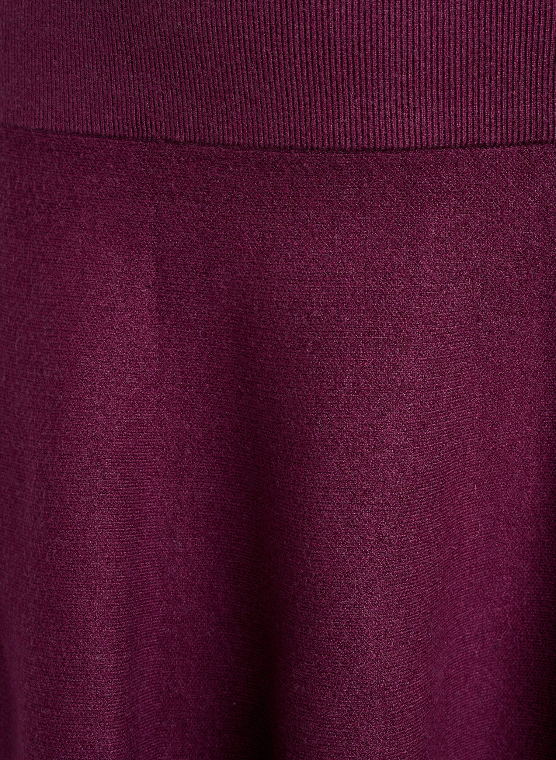 ZizziKurzer Strickrock in A-Linie, Dunkles Bordeaux, Packshot image number 2