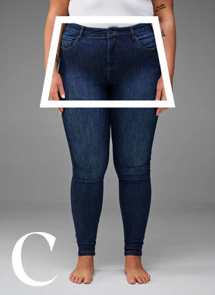 Super Slim-Fit-Jeans mit hoher Taille, Dark Blue, Model image number 2