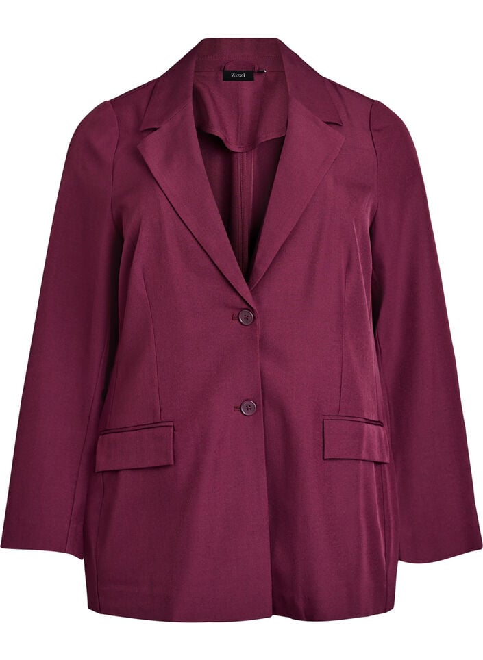 Blazer mit Taschen und Schlitzen, Dunkles Bordeaux, Packshot image number 0