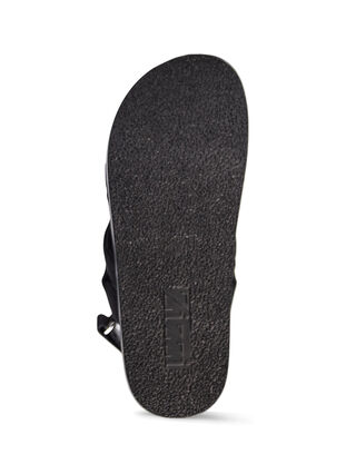 Breit geschnittene Sandale mit Knotendetail, Black, Packshot image number 4