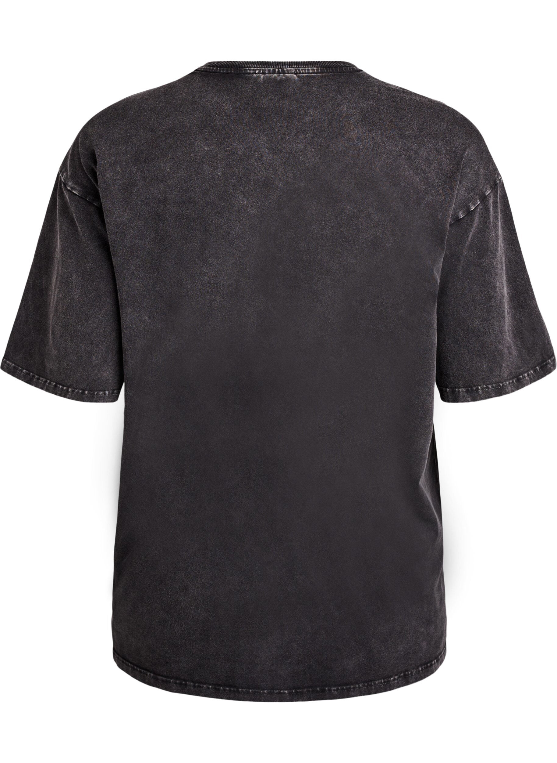 ZizziSportliches T-Shirt aus Baumwolle mit Washed-Effekt, Schwarz, Packshot image number 1