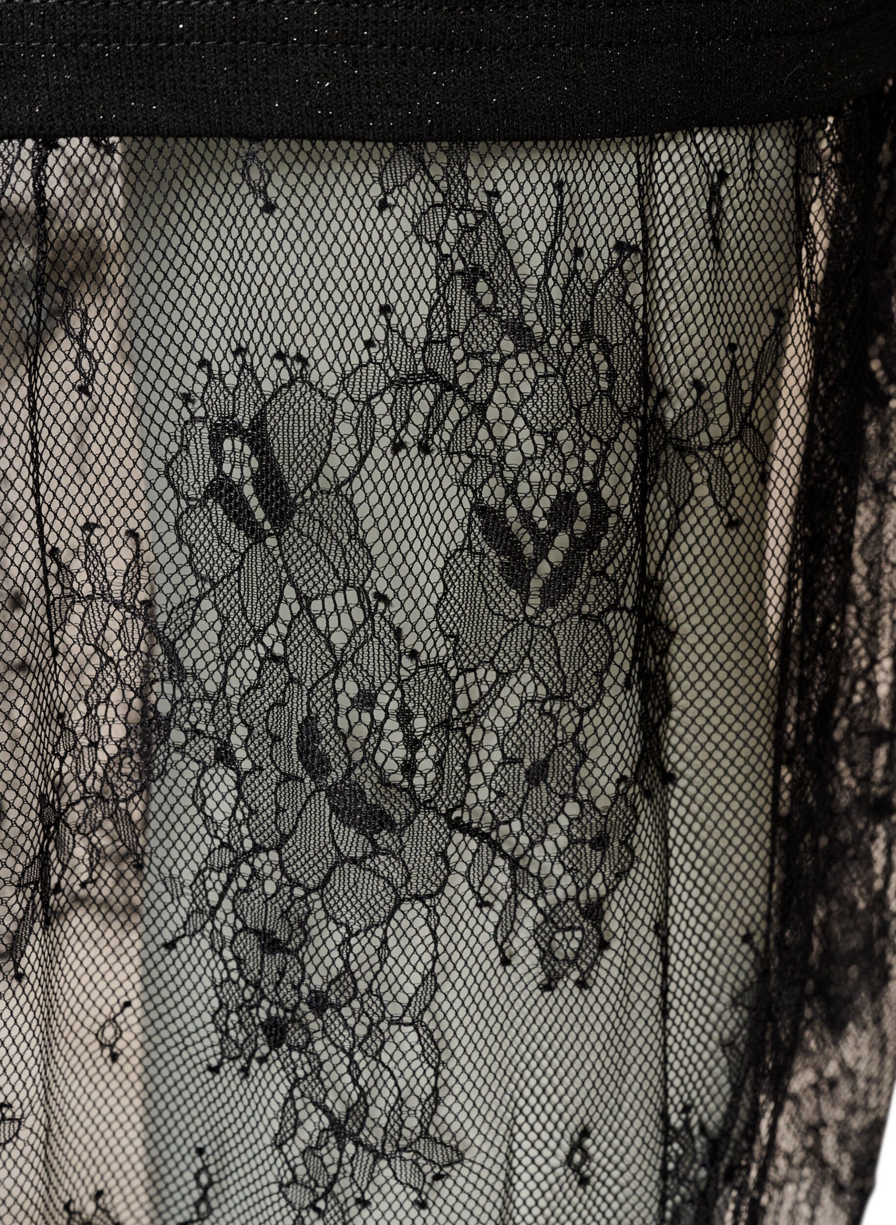 ZizziKleid aus Jersey mit Glitzer und Spitzen, Schwarz, Packshot image number 3