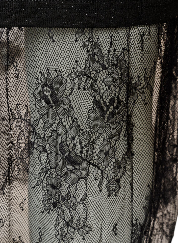 Kleid aus Jersey mit Glitzer und Spitzen, Schwarz, Packshot image number 3