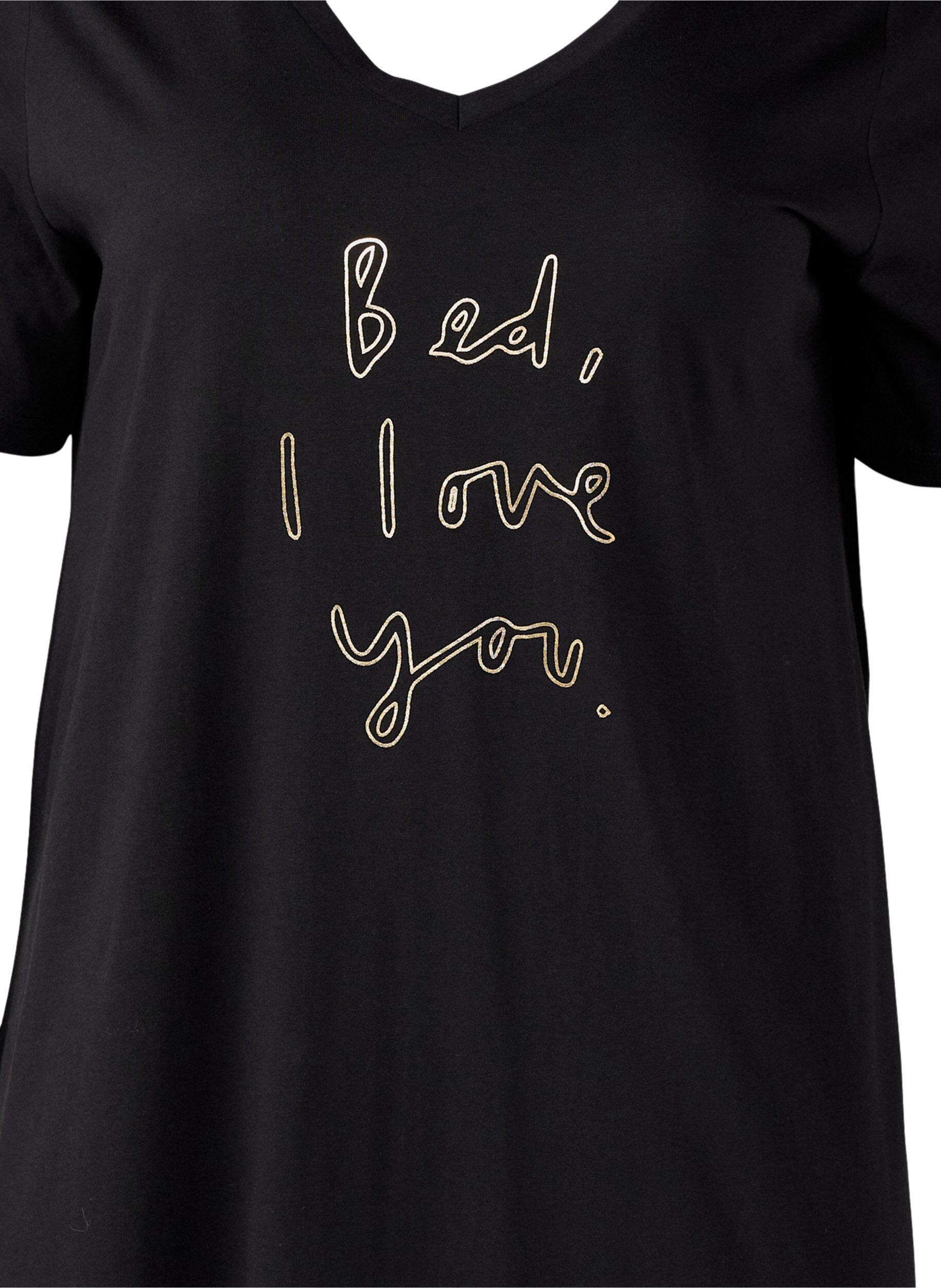 ZizziNachthemd aus Bio-Baumwolle mit V-Ausschnitt, , Packshot image number 2