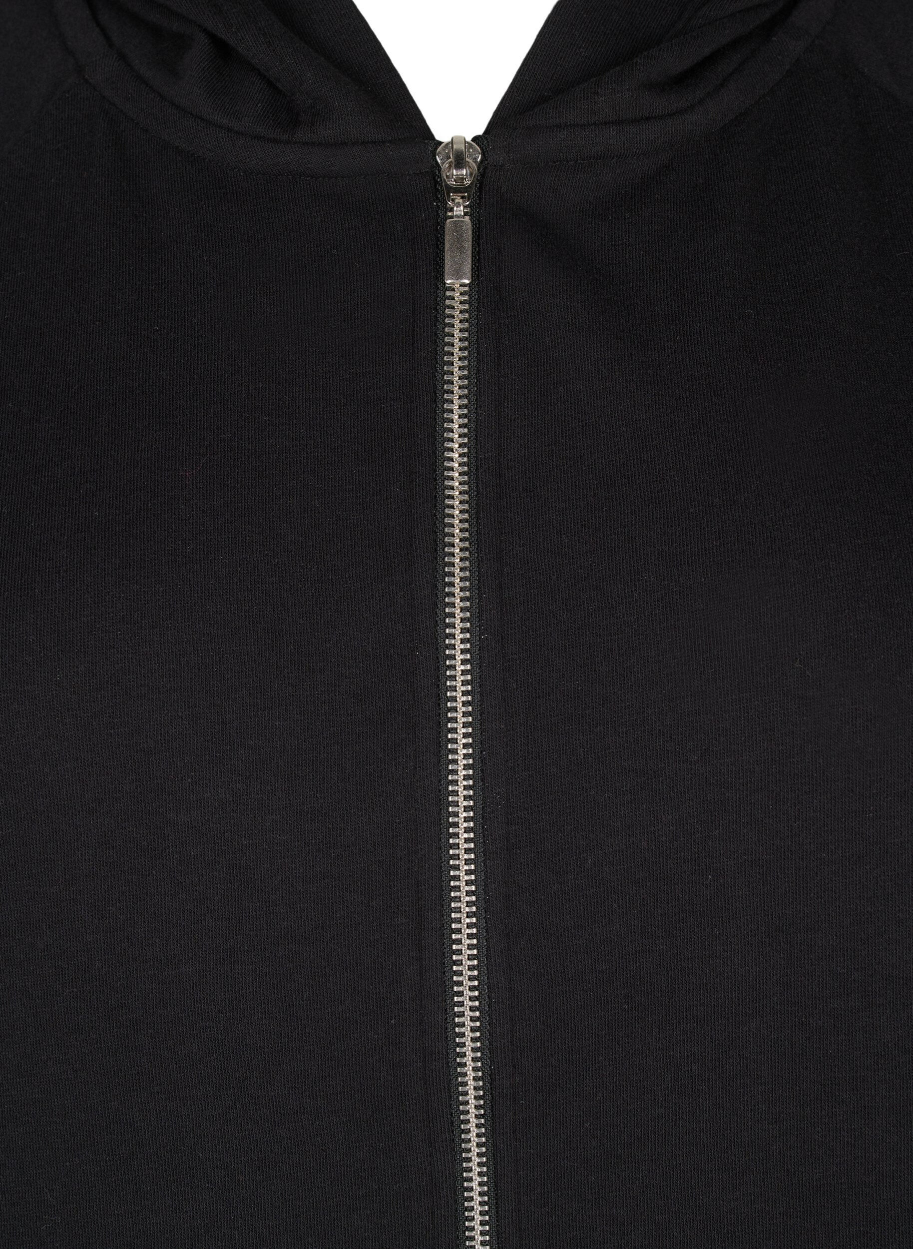 ZizziSweat-Cardigan mit Kapuze und Taschen, Schwarz, Packshot image number 2