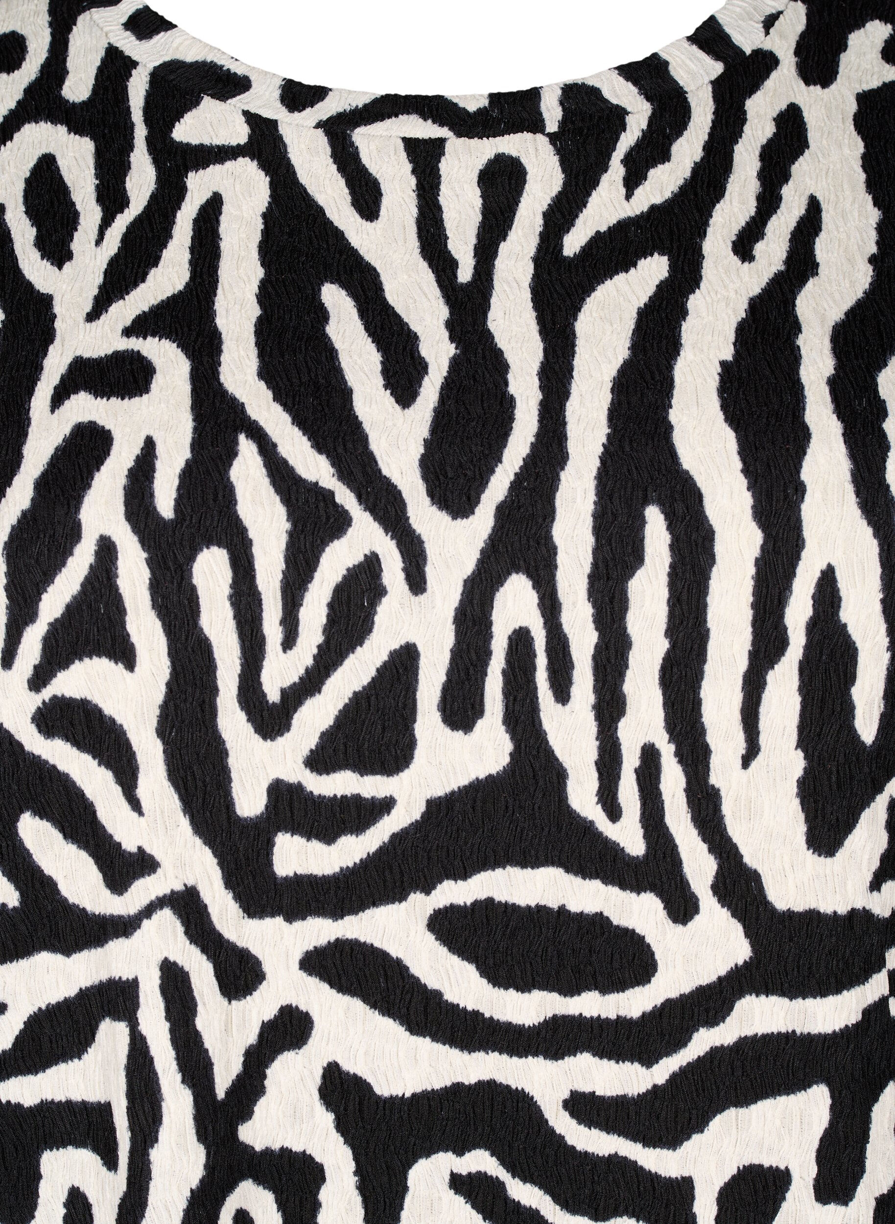 ZizziKurz&auml;rmlige Bluse mit Zebraprint, Schwarz, Packshot image number 2