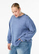 Strickbluse mit Knopfleiste, Blau, Model image number 0