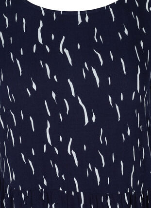 Viskosekleid mit Print und 3/4-Ärmeln, Night Sky Rain, Packshot image number 2
