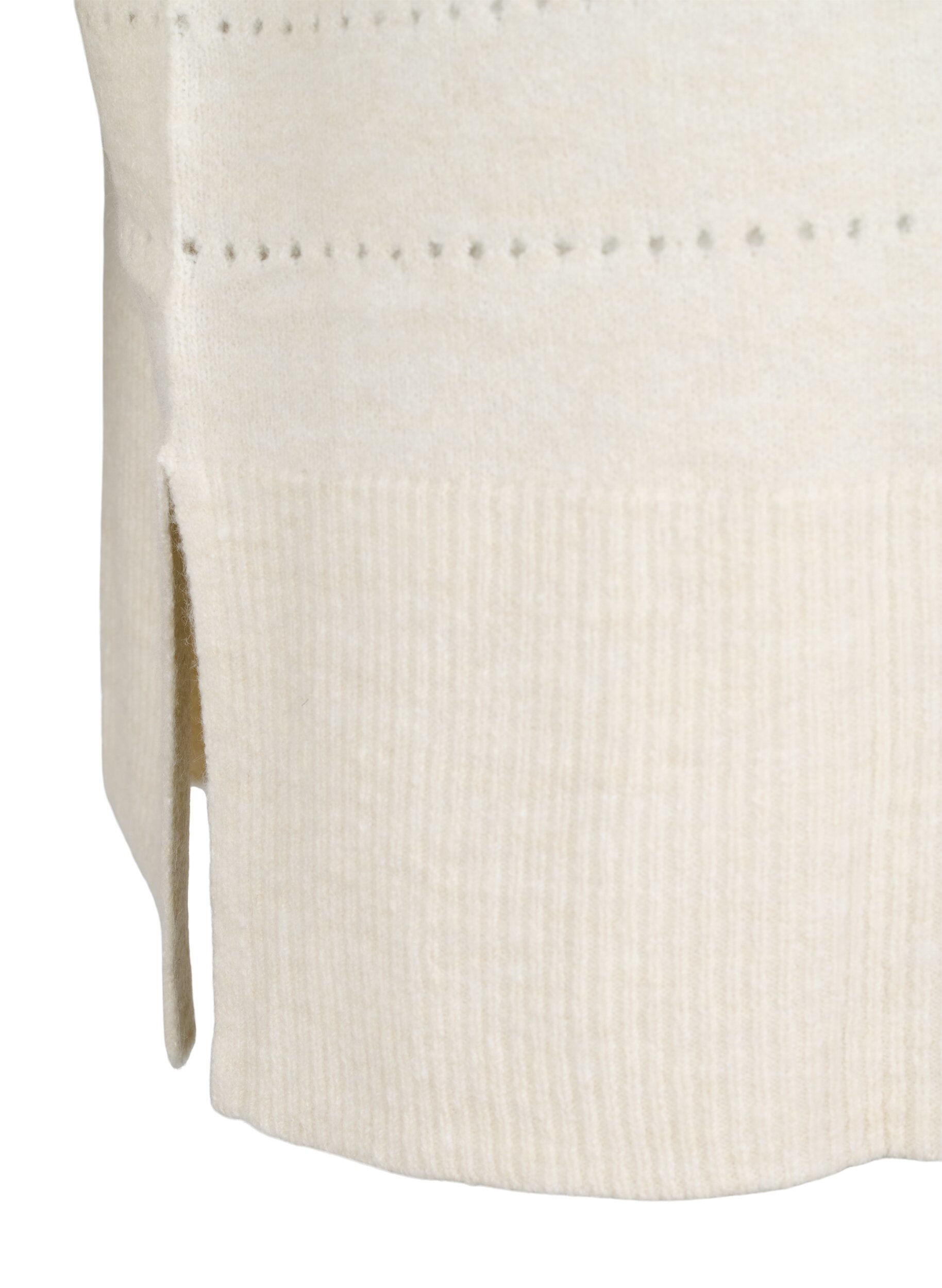 ZizziLange Strickjacke aus Strick mit Lochmuster, Birch Mel., Packshot image number 3