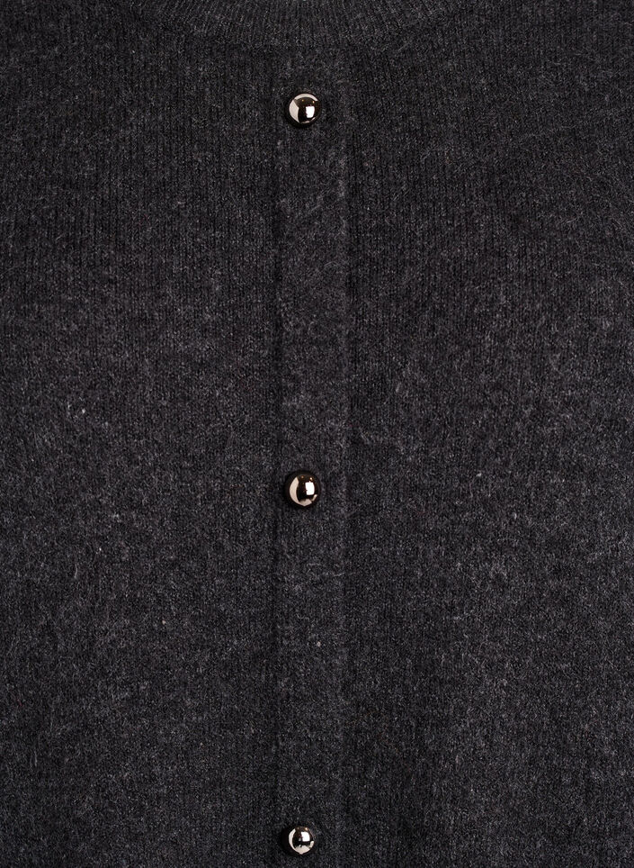 Kurzes Strickkleid mit kurzen Ärmeln und Kugelknöpfen, Grau, Packshot image number 2