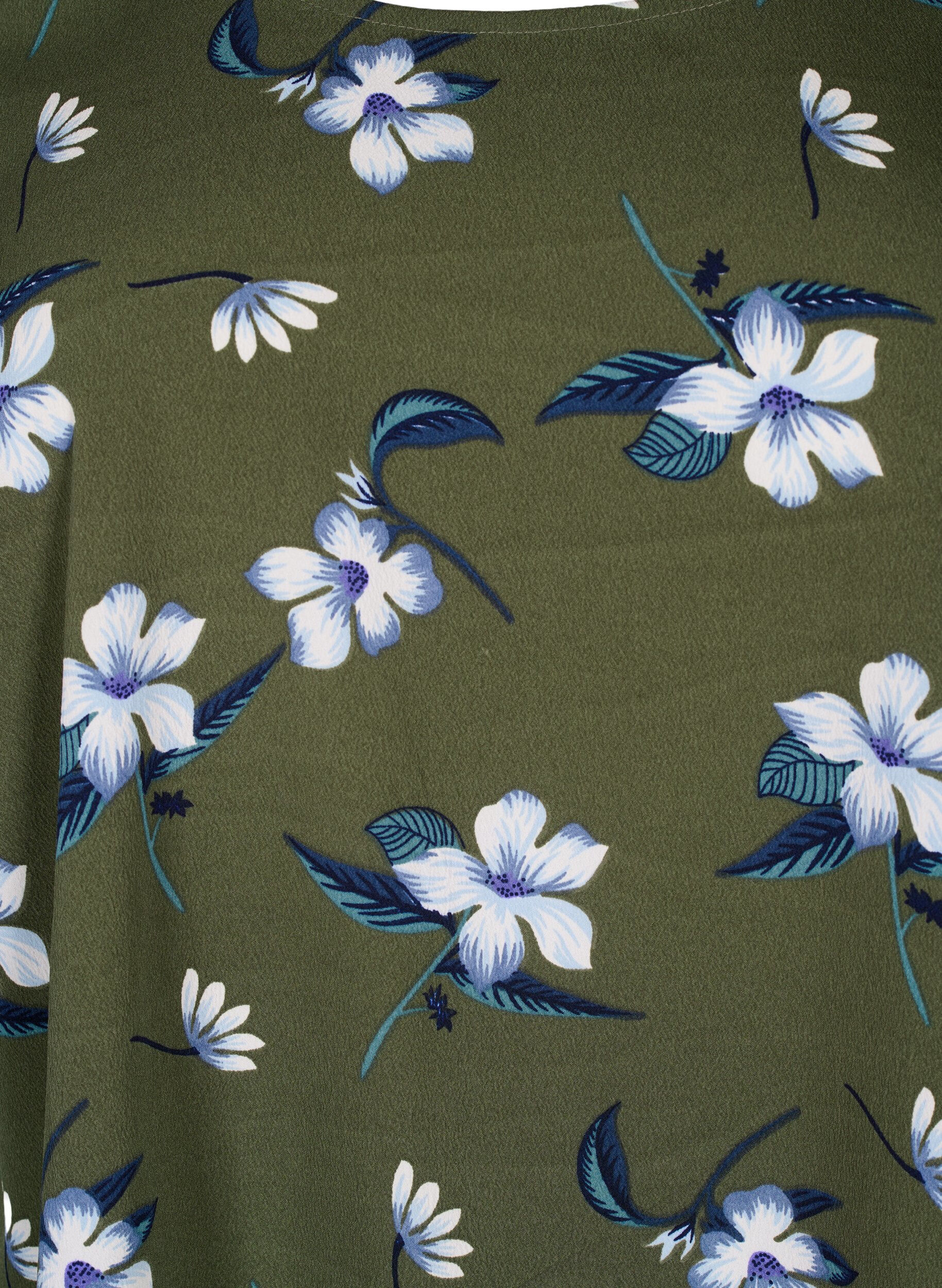 ZizziFLASH &ndash; Kurz&auml;rmelige Bluse mit Print, Olive Night Flower, Packshot image number 2
