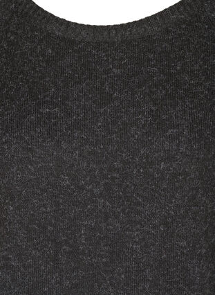 Meliertes Strickkleid mit Rundhalsausschnitt und langen Ärmeln, Dark Grey Melange, Packshot image number 2