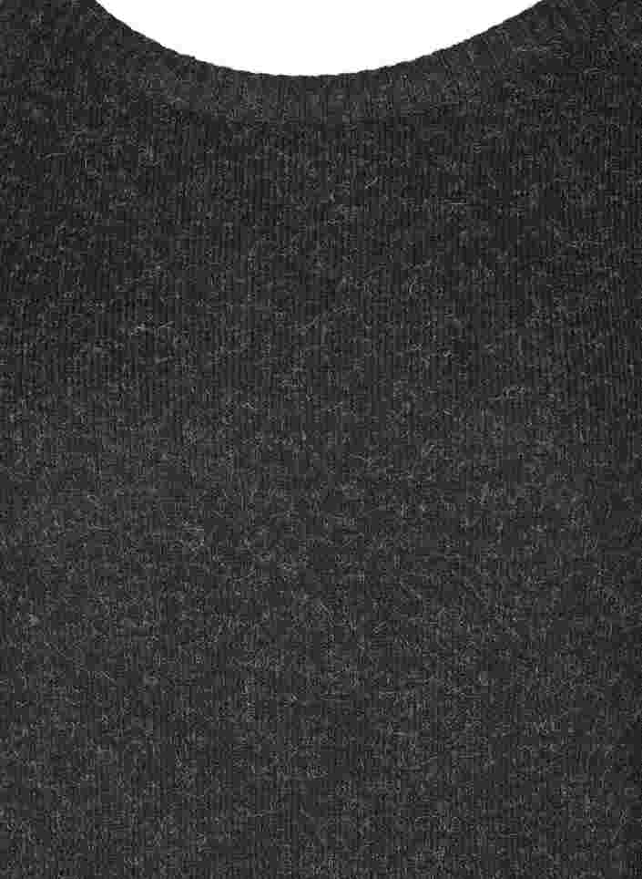 Meliertes Strickkleid mit Rundhalsausschnitt und langen Ärmeln, Dark Grey Melange, Packshot image number 2
