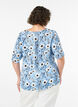 Gebl&uuml;mte Bluse mit kurzen &Auml;rmeln, Blau, Model image number 2