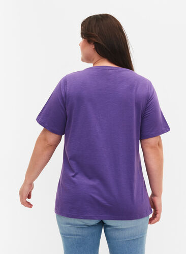 2er-Pack basic T-Shirts aus Baumwolle, Deep Lavender/Black, Model image number 1