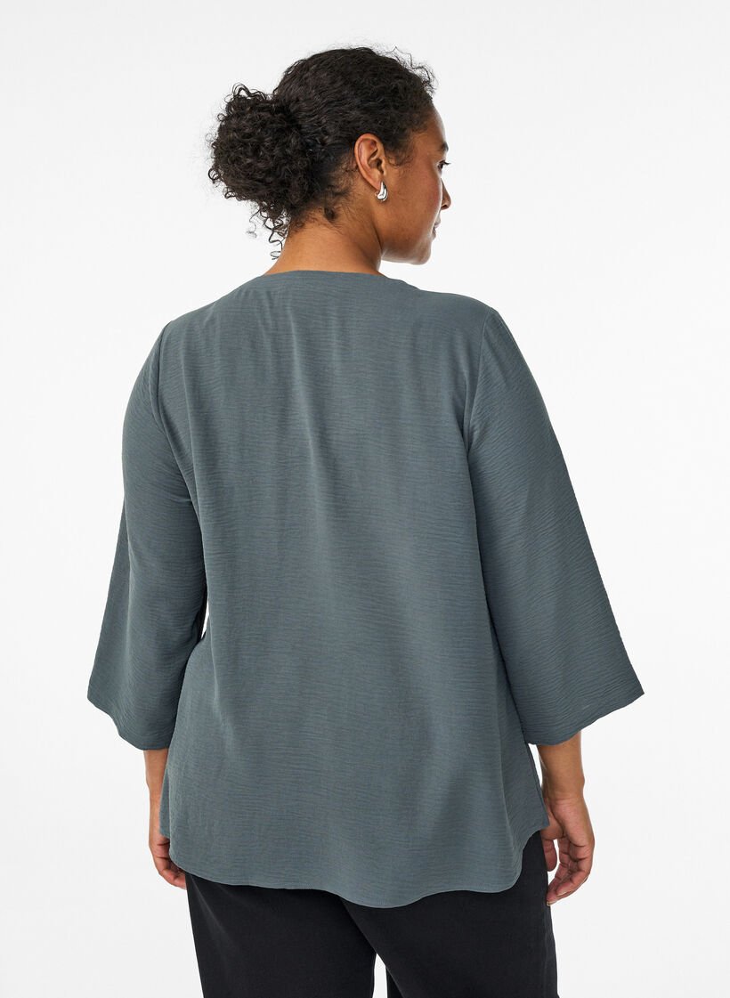 Bluse mit 3/4-&Auml;rmeln, Gr&uuml;n, Model image number 2