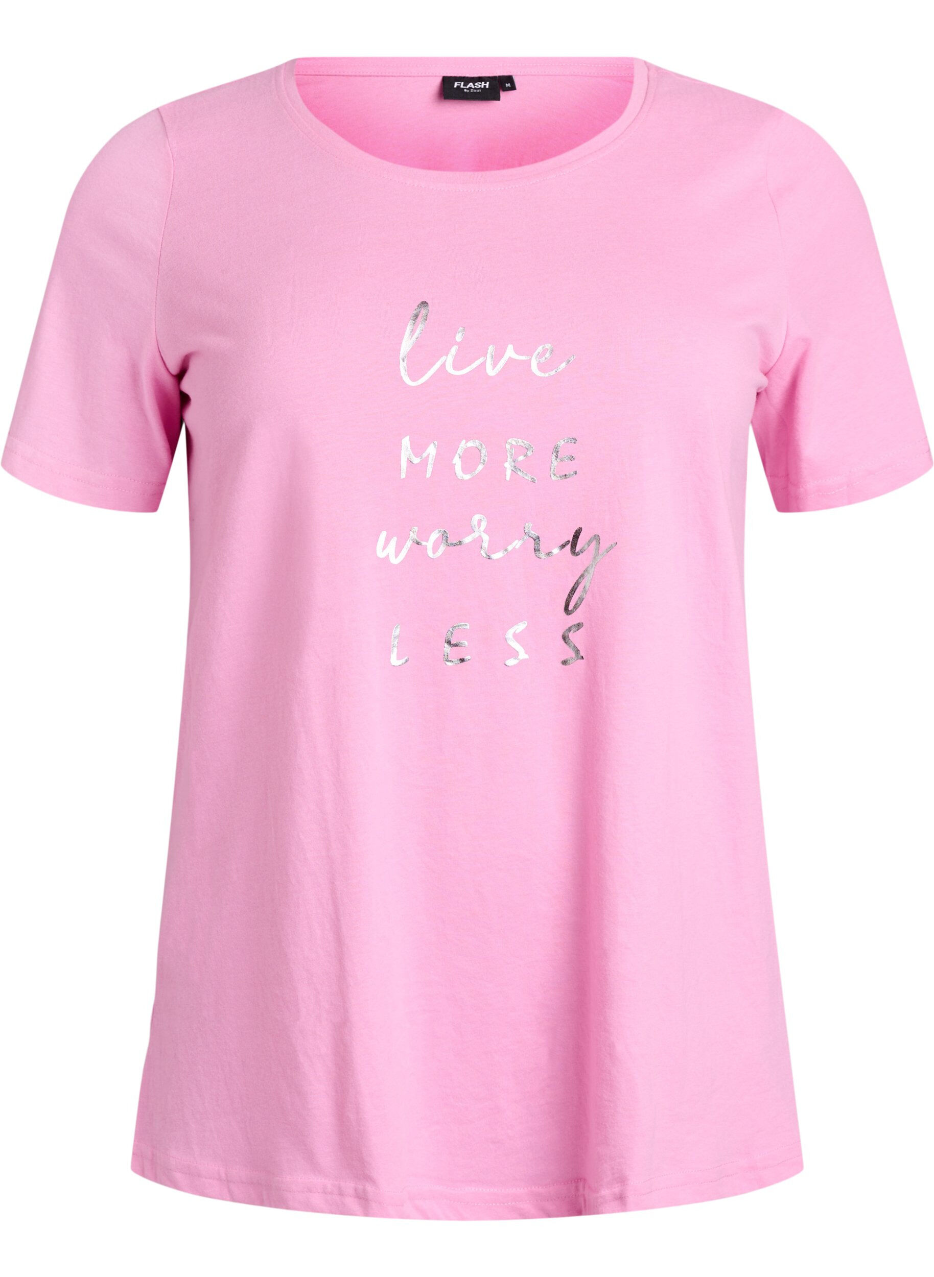 ZizziFLASH - T-Shirt mit Print, Pink, Packshot image number 0