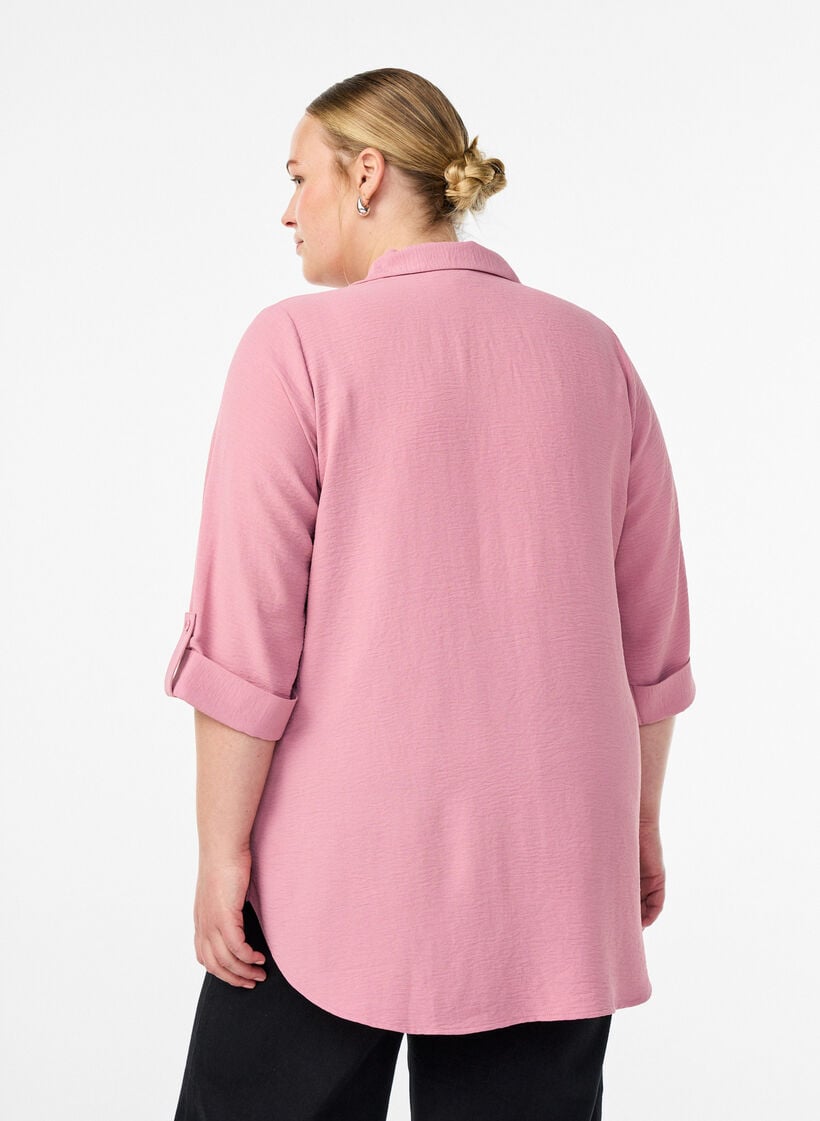 FLASH - Hemdbluse mit Brusttaschen und 3/4-Ärmeln, Rot, Model image number 2