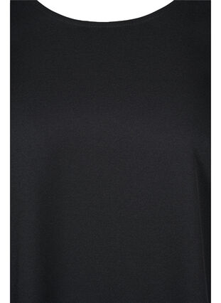 Kurzarm Kleid mit transparenten Details, Black, Packshot image number 2