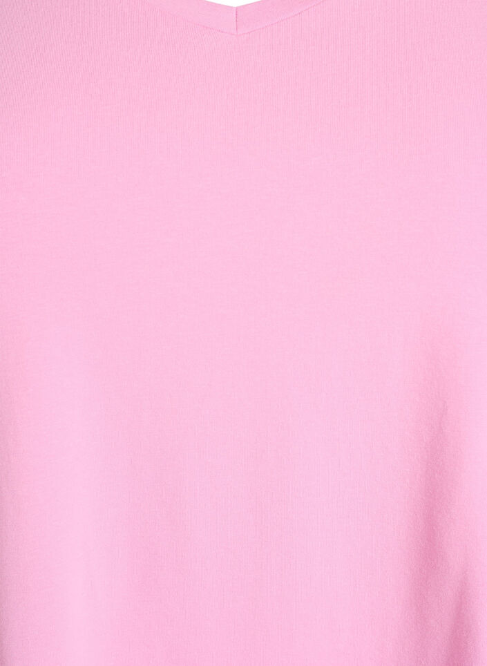 Einfarbiges Basic T-Shirt aus Baumwolle, Pink, Packshot image number 2