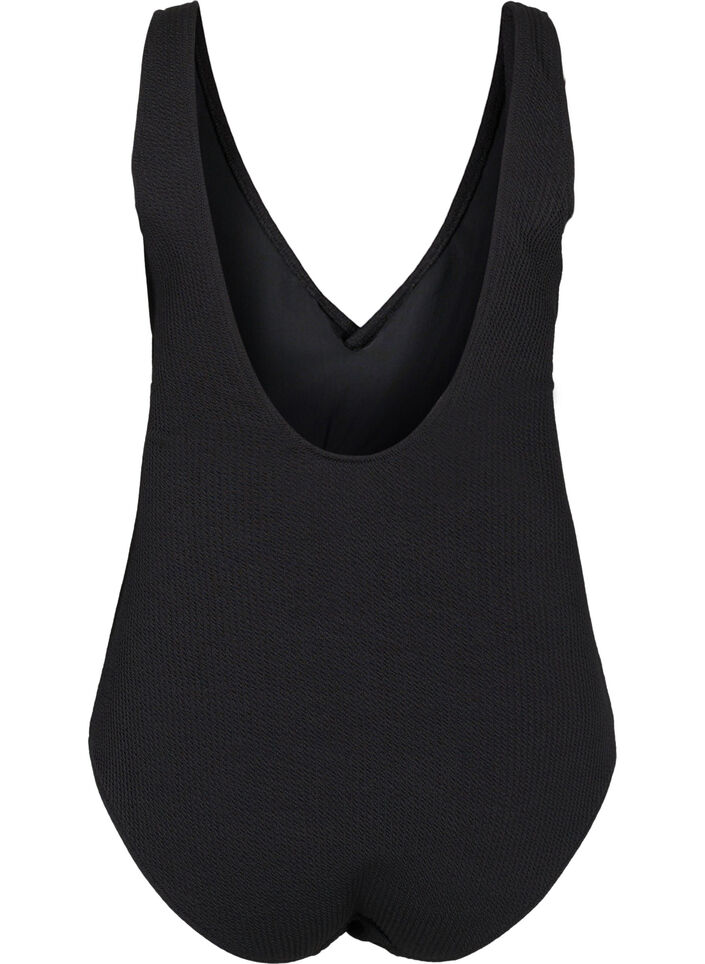 Badeanzug mit Wickeloptik, Black, Packshot image number 1