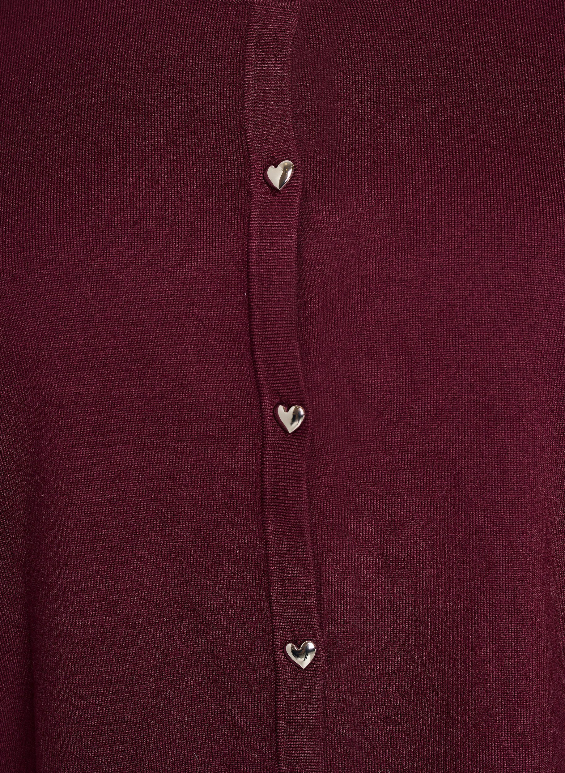 ZizziStrickjacke mit Herzkn&ouml;pfen und kurzen &Auml;rmeln, Rot, Packshot image number 2