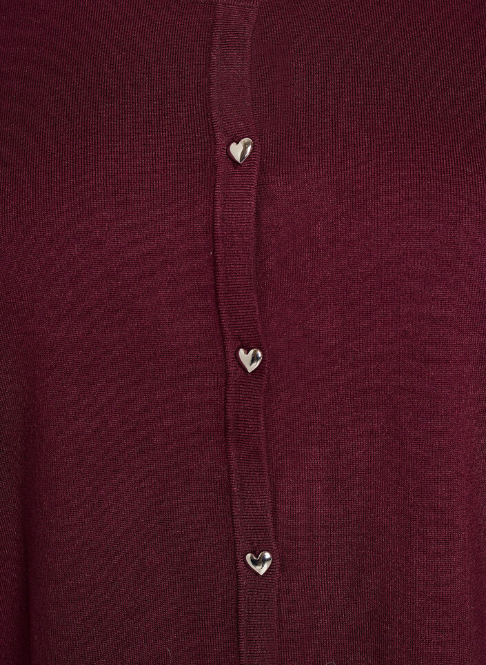 Strickjacke mit Herzkn&ouml;pfen und kurzen &Auml;rmeln, Rot, Packshot image number 2