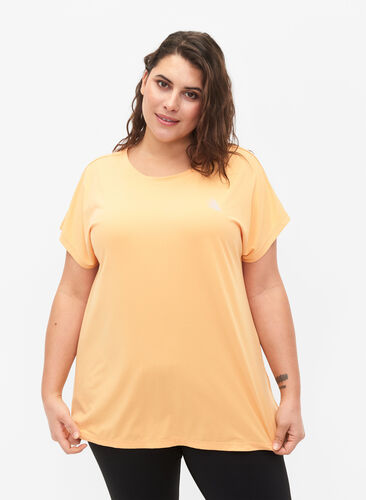 Kurzarm Trainingsshirt, Apricot Nectar, Model image number 0